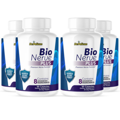 Bio Nerve Plus- Nerve & Brain Support- 4 Bottles- 240 Capsules