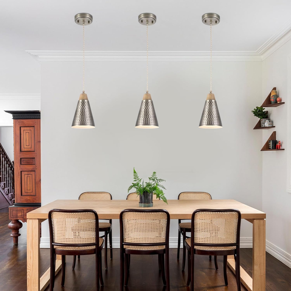 Antique Brass Kitchen Pendant Lighting over Island 3 Pack,Small Modern