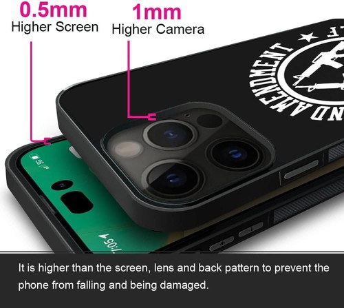 Anti scratch Cover 2nd Amendment Bullets For iPhone SE XS XR Max 5 6 7 8 Plus - Picture 23 of 25