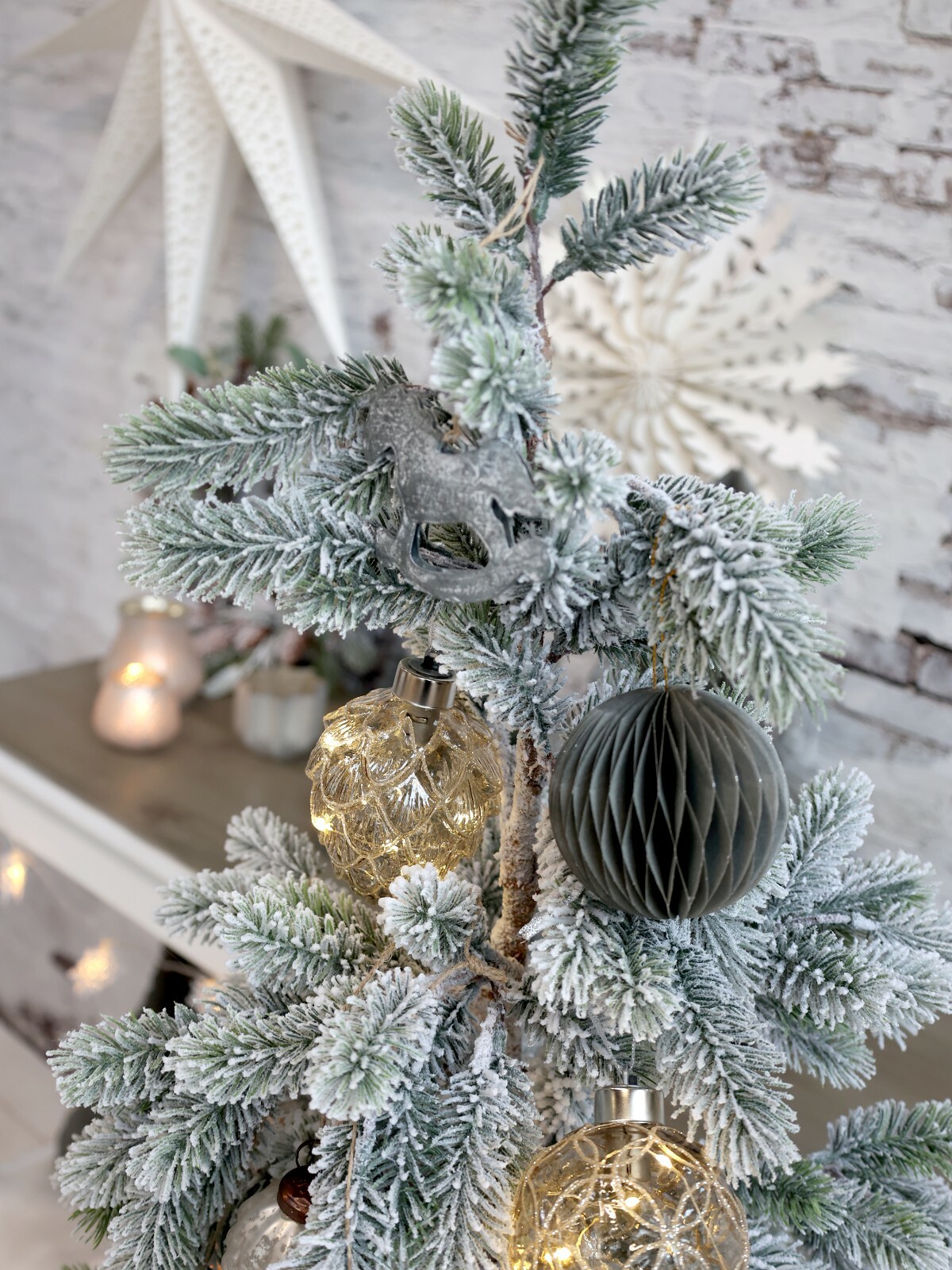 Thumbnail - Edel Baumschmuck Weihnachten Kugel Mit Led Chic Antique Glas D8