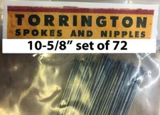 nos TORRINGTON double butted 10-5/8" bicycle SPOKE 72 with 3/4" NIPPLES balloon