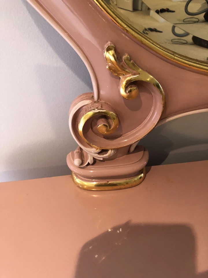 Шикарный розовый лак итальянский тщеславие и боковые столики и зеркало - Изображение 3 из 4