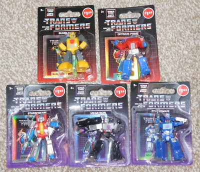 SET OF 5 TRANSFORMERS MICRO COLLECTION MINI FIGURES w/ BONUS CARDS (New)
