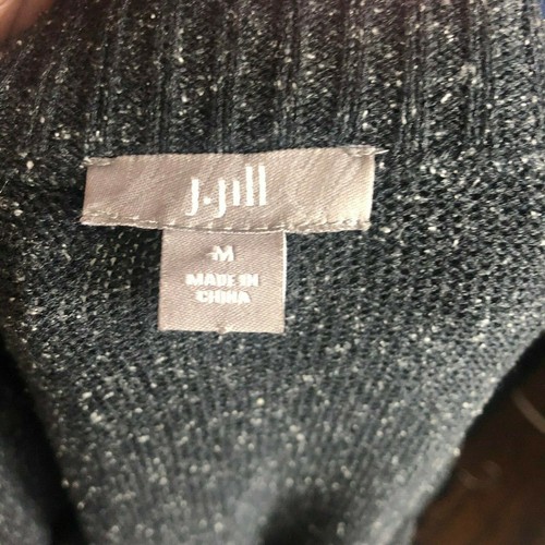 J.Jill Knit Long Skirt Silk Cotton Stretch BlackSpeckles Elastic Waist Med K13 - Picture 5 of 6