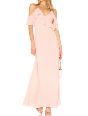 blush off the shoulder bridesmaid dress Pink Off-The-Shoulder Bridesmaid Dresses