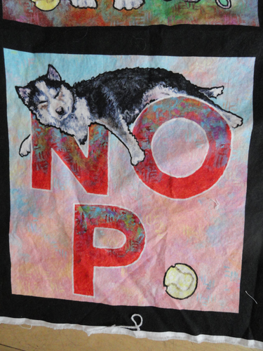 P&B Textiles Silly Siberians 100% Cotton Fabric Panel JohnVanZyle Alphabet Quilt - Picture 6 of 9