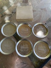 Kiwanis International Building Chicago Set 6 Coasters In Box Metal