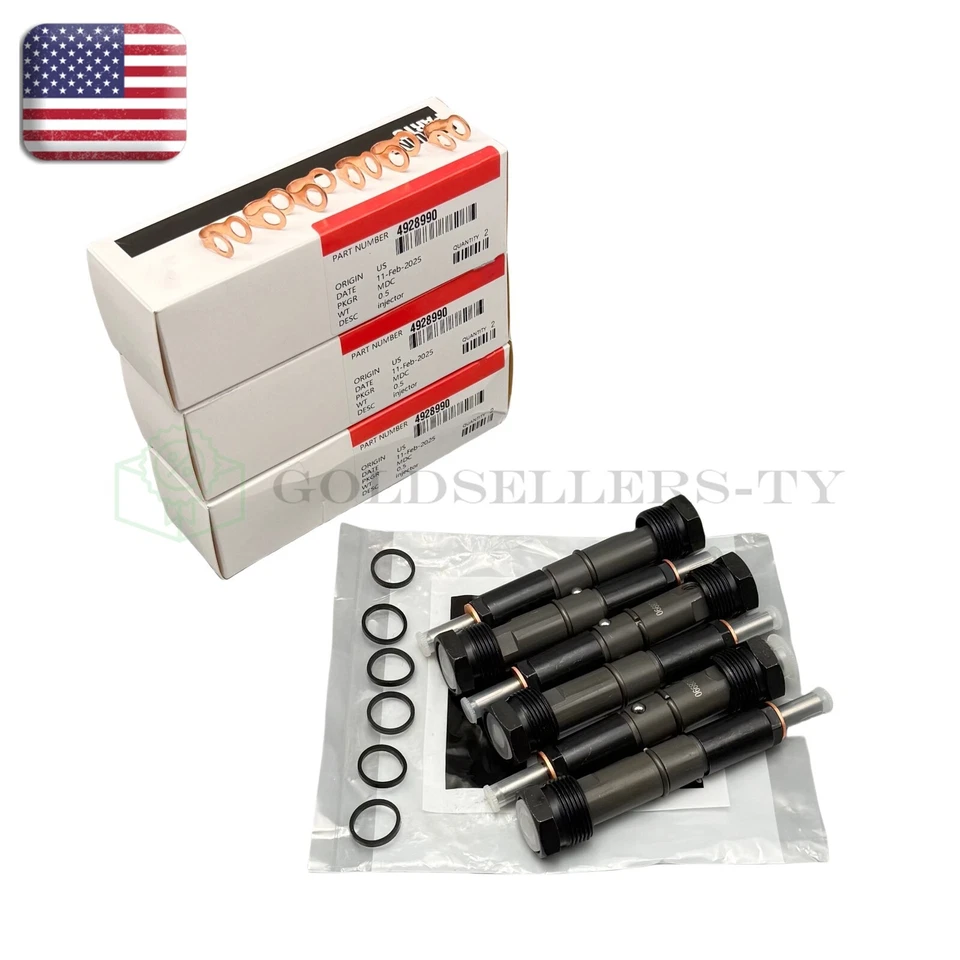 NUEVOS 6x inyectores de combustible para Dodge Cummins 1994-1998 6BT 5,9 L 40-60 HP Foto 3 de 4