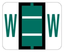 Smead 67023 W BCCS Bar-Style Color-Coded Alpha Dark Green Label