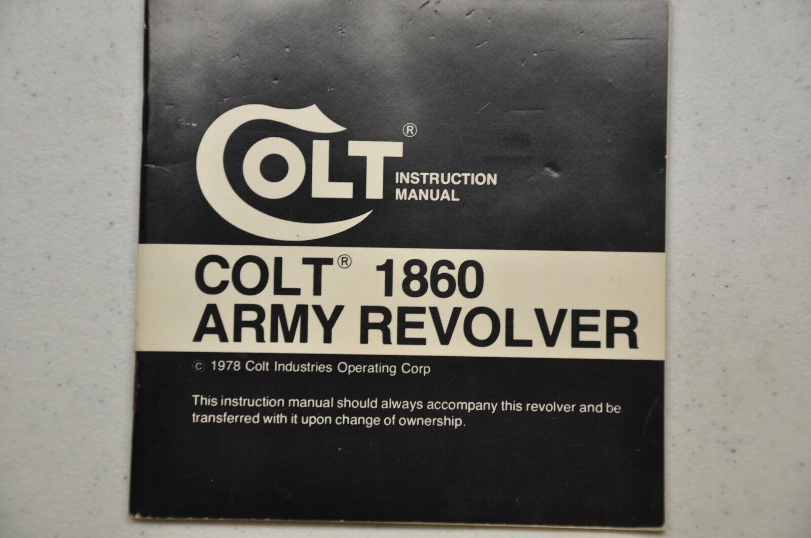 Colt Factory Original Manual 1860 Army dated Indianapolis Mall Revolver Ranking TOP6 1978