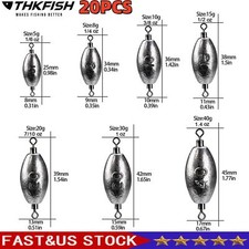 20pcs Tear Drop Shot Fishing Fastach Clip on Weights Sinkers 8g to 40g US