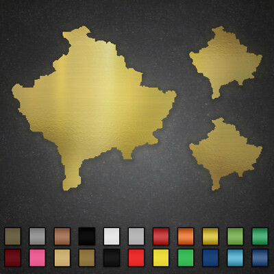 3x Kosovo Karte Aufkleber Umriss Landkarte Kosova Map Sticker Set Auto Wand