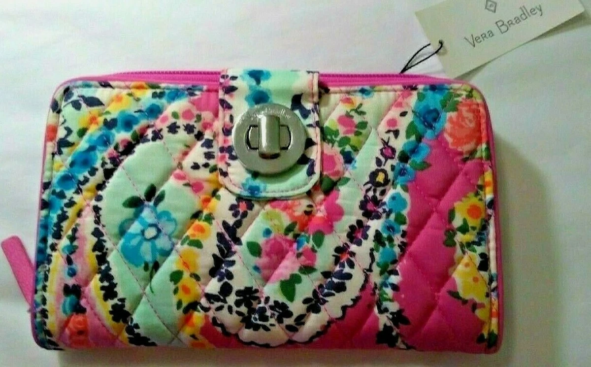 Vera Bradley RFID Turnlock Wallet Wildflower Paisley NWT eBay