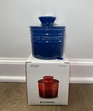 "Cobalt" 6 Oz Butter Bell Crock LE CREUSET Round Signature Stoneware NWT Blue