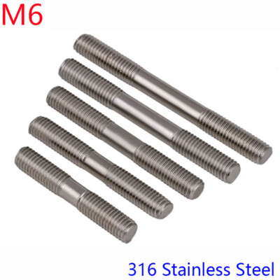 M6*40-150mm Metric 316 Stainless Steel Double End Threaded Stud Bolts Screw Rod