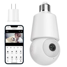 Wireless 360° Light Bulb SecurityCamera Wi-Fi IR Night Smart Light Outdoor Home