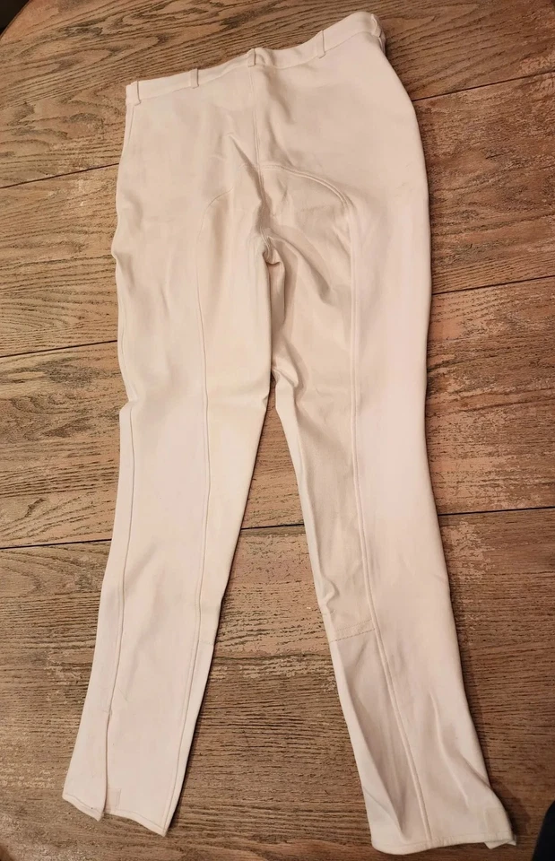 Pantalones de asiento completo TuffRider blancos talla 30 para hombre Foto 2 de 4