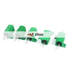5Pcs 450Ohm 25Watt Aluminium Clad Wirewound HeatsinkResistor Green 63x28x15mm✦Kd