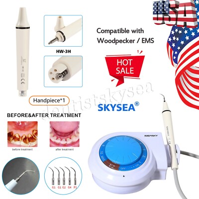 SKYSEA Dental Ultrasonic Piezo Scaler for EMS Cavitron 5*Tips 1*Extra Handpiece