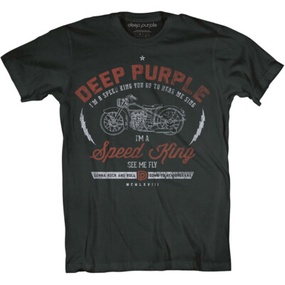 Deep Purple Speed King Black T-Shirt NEW OFFICIAL