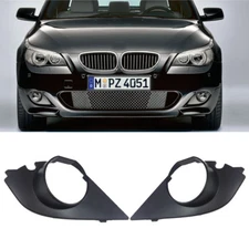 Pair For 2003-09 BMW E60 E61 M Sport Fog Light Bumper Grille Cover Insert Trim