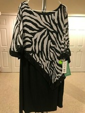 Scarlett Nite Women's Short Dress Style S389110 Color Black/Whit Size 24W $129