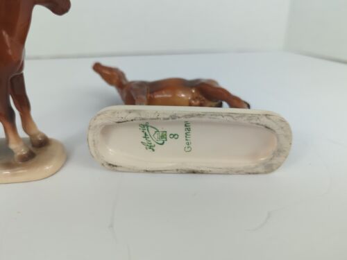 Hertwig Germany Horse Figurine Brown Foal Set Pair "READ" 4" and 3 3/4" - Picture 6 of 13