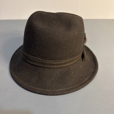 Vtg Betmar New York Black Wool Fedora Hat Size Medium Large