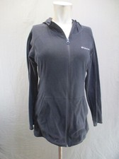 Columbia Size M Womens Black Full Zip Pocket Hood Fleece Athletic Jacket 970