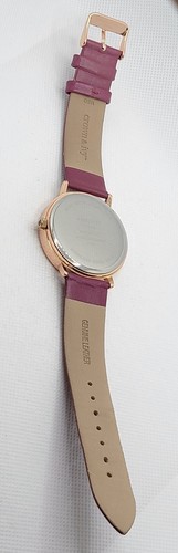 Ladies Crown & Ivy Round Rose Gold Tone Dial Leather Band Watch H6 - Picture 8 of 9