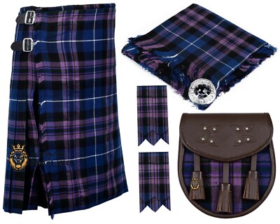Scottish Tartan Kilt Outfit For Men with Matching Sporran Hose Flashes  Yard UK