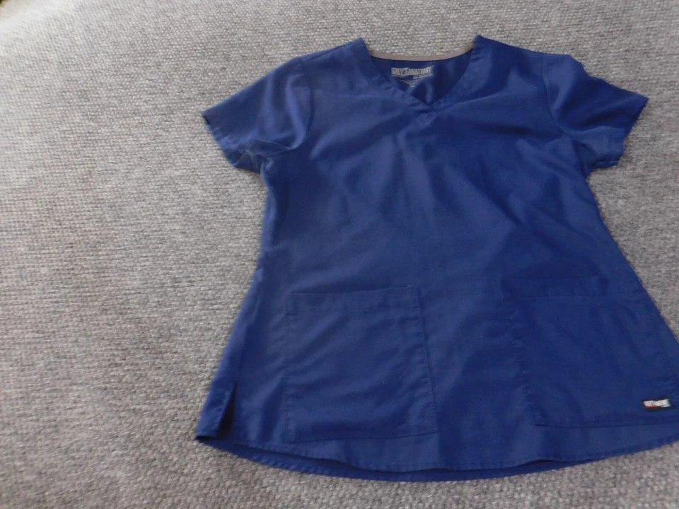 greys anatomy scrub top medium blue womens healthcare medical barco stretch - Image 2 of 4