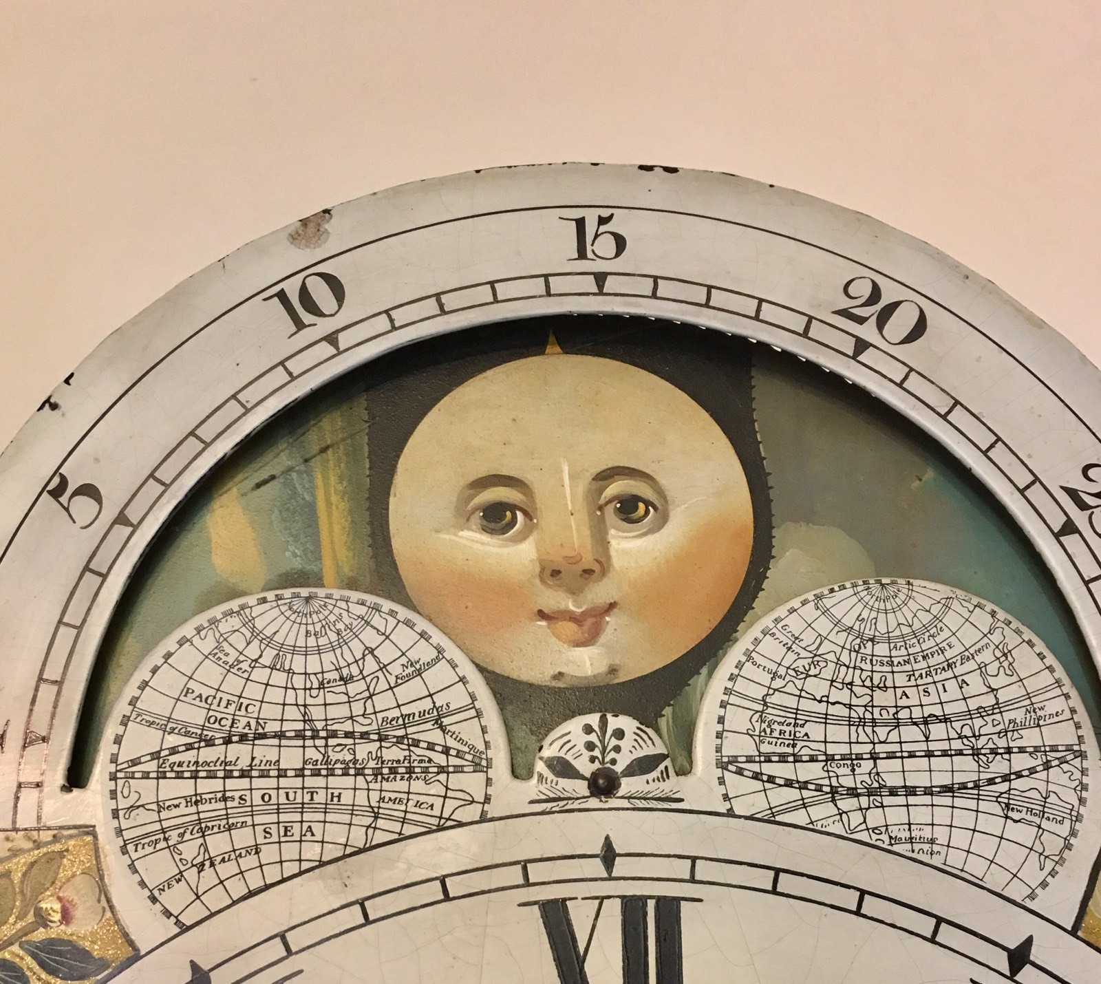 Mahogany Grandfather Longcase Clock Rolling Moon Movement W Jones