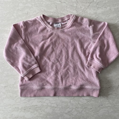 Zara Baby Mädchen rosa Frottee Sweatshirt Größe 18-24 Monate - Bild 1 von 4