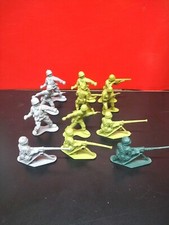 Vintage Plastic Figure Lot - 12 - Tim-Mee 3" Figures - Military Soldiers