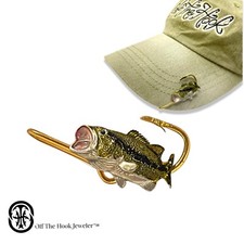 Large Mouth Bass Hookit©   - Fishing Hat Pin - Fishing Hat Clip -  Brim Clip