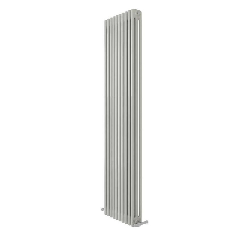 Bathroom Radiator 3 Column Panel Designer Matt White Vertical Central ...