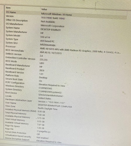 HP Pavilion Desktop Computer 550-a114_AMD A8-6410 CPU @ 2.00 GHz_8GB RAM_1TB HDD - Picture 4 of 8