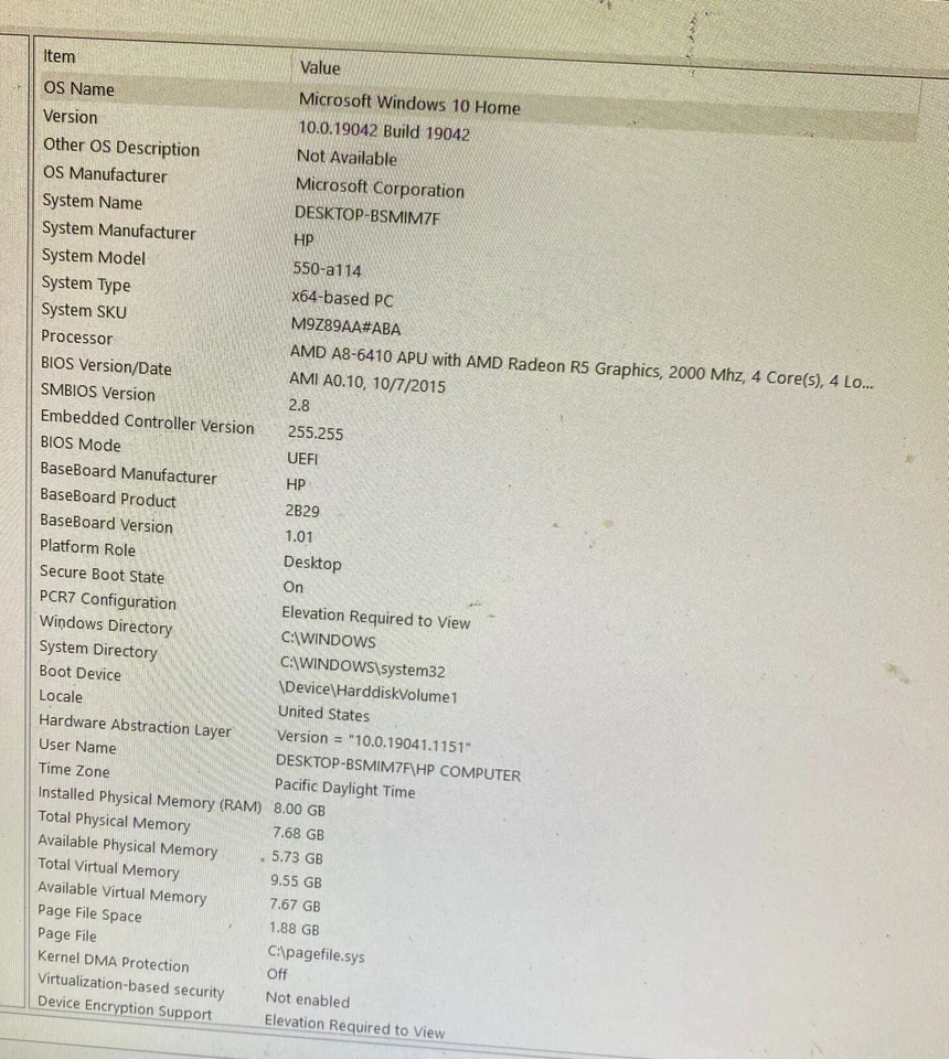 HP Pavilion Desktop Computer 550-a114_AMD A8-6410 CPU @ 2.00 GHz_8GB RAM_1TB HDD - Image 4 of 4