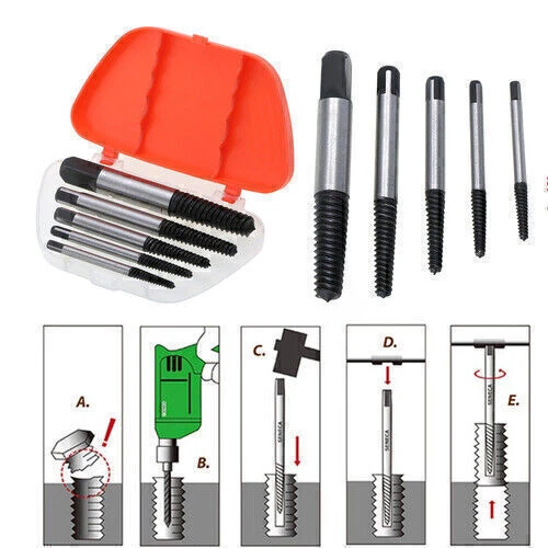 5X Schrauben Ausdreher Linksausdreher Ausbohrer Schraubenlöser Set Extractor DE