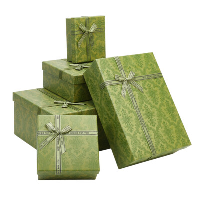 5pcs/set Gift Boxes With Lid Ribbon Christmas Wedding Birthday