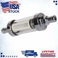 9748 Clearview Fuel Filter Kit 3/8" 4Chrome Plated Fuel Line Clamps/Fuel Hose US