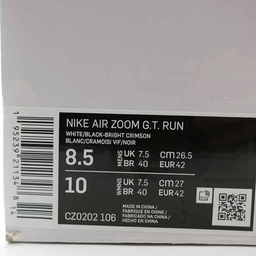 Nike Air Zoom GT Run 'Rawdicious' Mens Sneakers White Bright Crimson CZ0202-106 - Picture 43 of 76