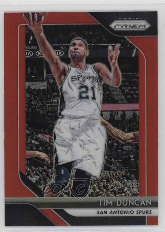 2018-19 Panini Prizm Red Prizm /299 Tim Duncan #225 HOF