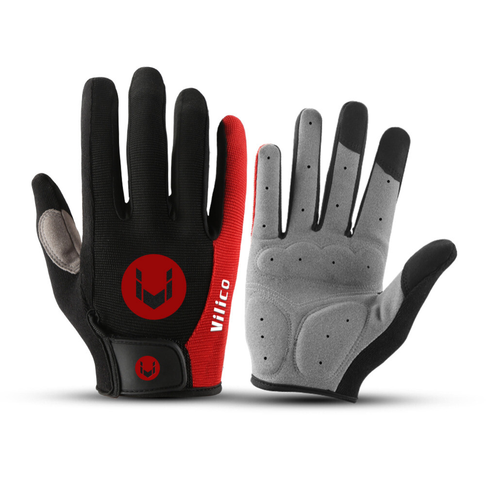 Gel Pad Full Finger Glove Bike Riding Breathable Touch Screen Sport Racing Glove