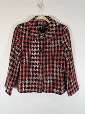Scott Taylor Red  Black Tweed Button Jacket Medium Petite