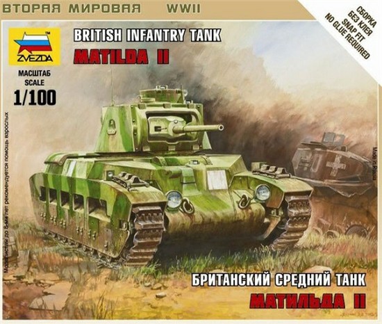 Zvezda 6171 - 1/100 Wargame Addon Britischer Panzer Matilda Mk.1 - Neu-image