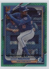 2024 Bowman Mega Box Chrome Aqua Mojo Refractor 105/125 Ronny Mauricio #13 0a6
