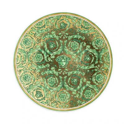 VERSACE BY ROSENTHAL, GERMANY  ''MEDUSA GARLAND GREEN''  CHRISTMAS PLATE. 13 INCH