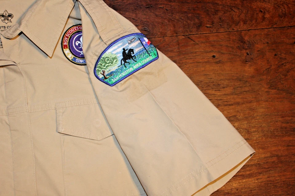 美国童子军 BSA 女式衬衫棕褐色 X-大号 XL 通风去除补丁 — 第 2/4 张图片